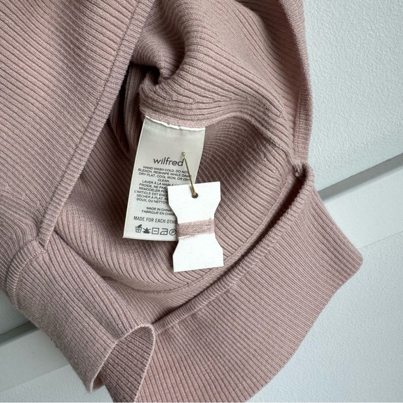 Aritzia Women's Wilfred Yacine Knit Wool Brown Beige Cut-Out Top size M - Picture 7 of 8